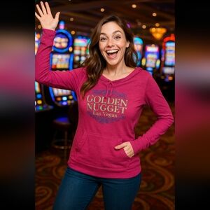 Sparkle & Style: Golden Nugget Las Vegas Long-Sleeve Top, Size M